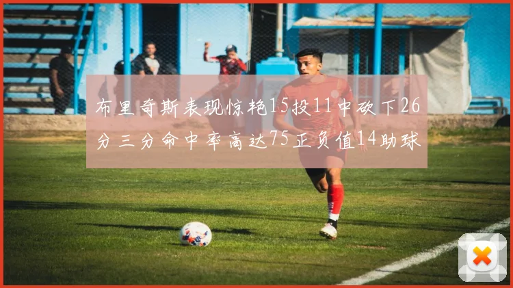 布里奇斯表现惊艳15投11中砍下26分三分命中率高达75正负值14助球队取胜